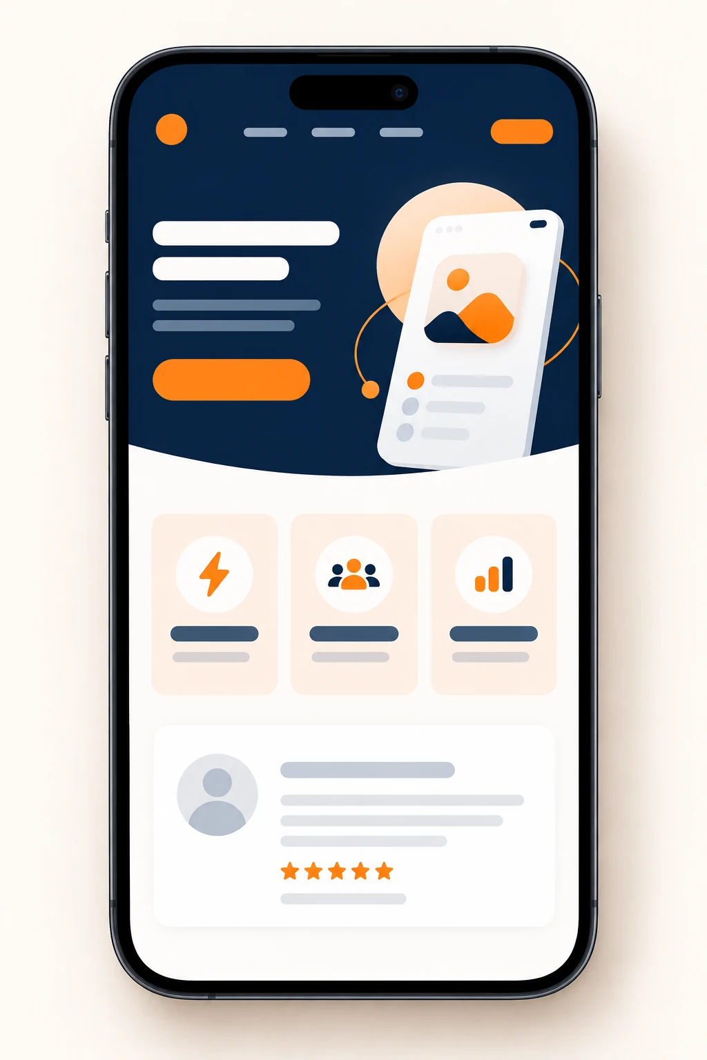 Mobile landing page template for a digital offer