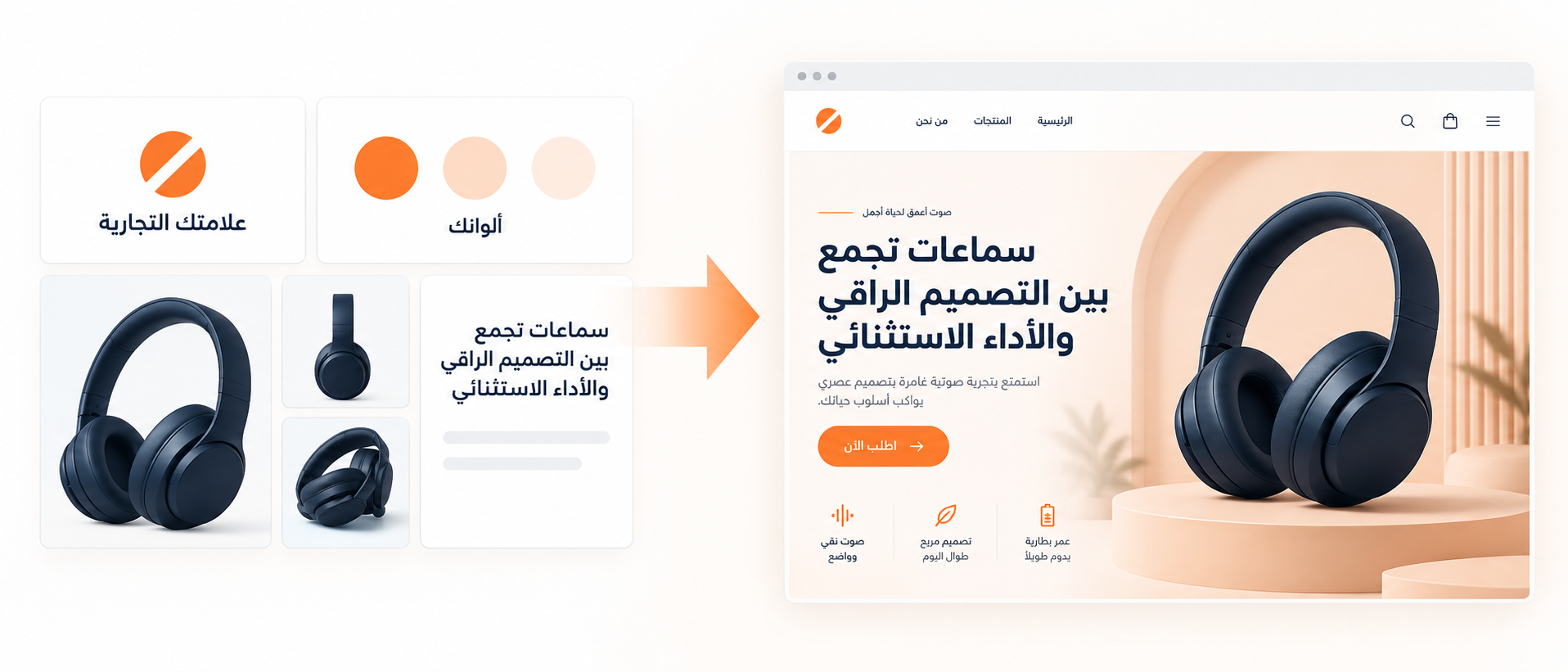 تحويل بيانات المنتج وصوره وألوانه إلى صفحة متجر جاهزة